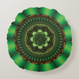 Earth Mandala Round Pillow