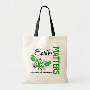 Earth Matters Butterfly Environmental Awareness Tote Bag