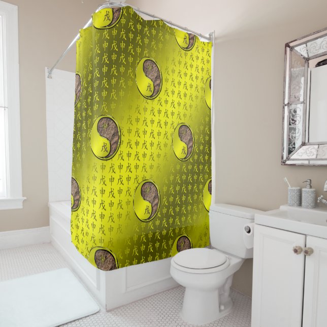 Earth Monkey Shower Curtain (In Situ)