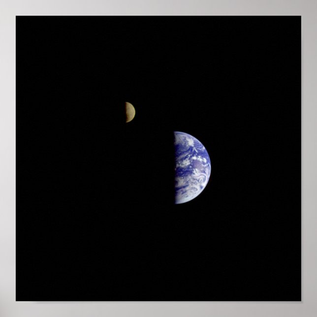 Earth Moon Galileo Space Photograph Poster (Front)