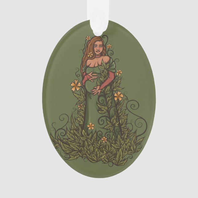 Earth Mother Goddess Druid Ornament (Front)
