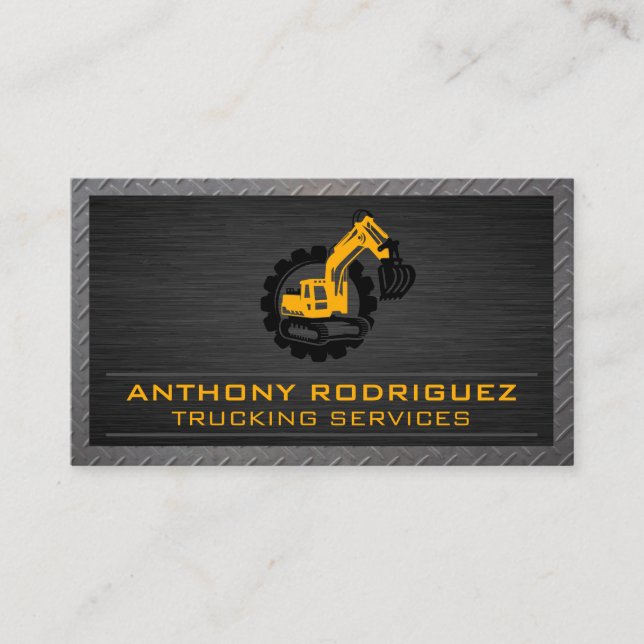 Earth Mover | Construction Logo Business Card (Front)