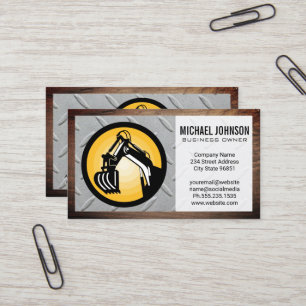 Earth Mover   Steel and Wood Business Card