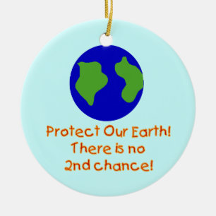 Earth No 2nd Chances T-shirts and Gifts Ceramic Tree Decoration
