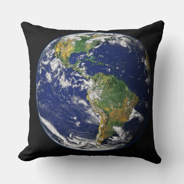 Earth North America South America Globe Cushion (Front)