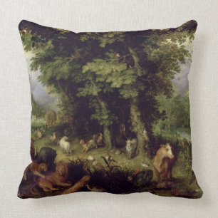Earth or The Earthly Paradise, 1607-08 (oil on cop Cushion