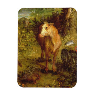 Earth or The Earthly Paradise, detail of a cow, po Magnet