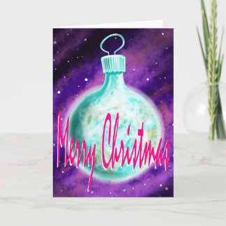 Earth ornament Merry Christmas Card