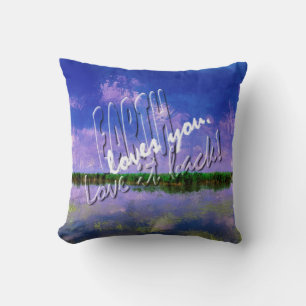 Earth Our Home Blue Summer Sky and Water Cushion