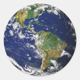 Earth Our World Round Stickers