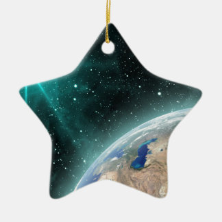 Earth Outer Space Ceramic Ornament