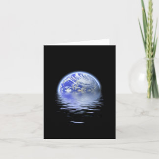 Earth Over Flooded Water Ripples Card