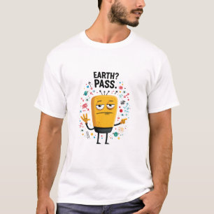 Earth Pass Funny Alien Character Gift T-Shirt