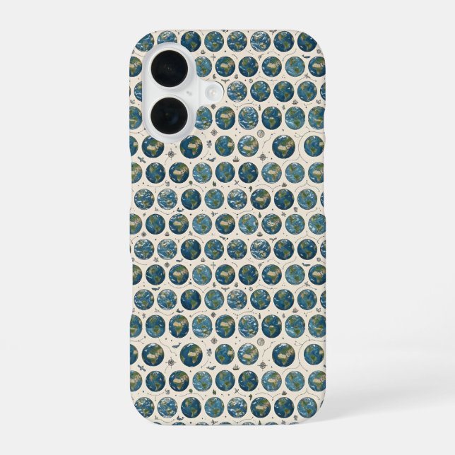 Earth Pattern iPhone 16 Case (Back)
