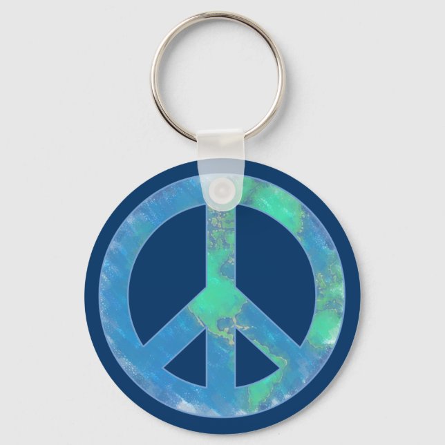 Earth Peace Sign Keychain (Front)