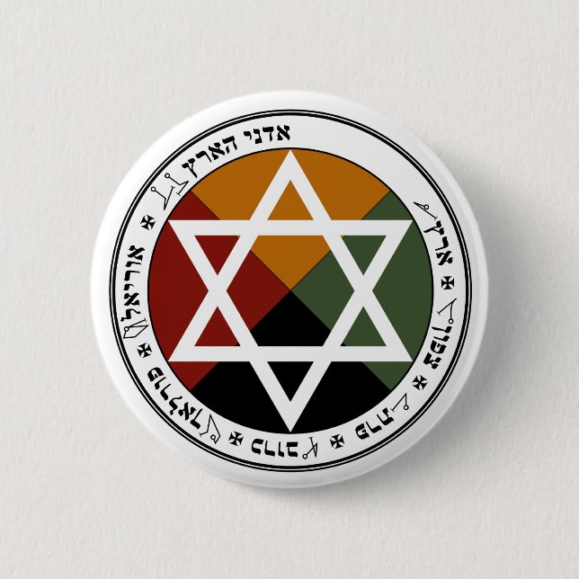Earth Pentacle 6 Cm Round Badge (Front)