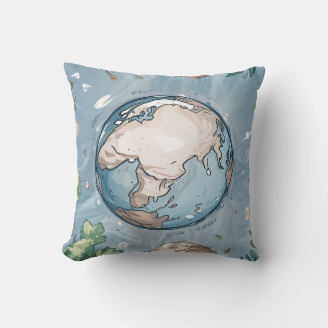 Earth picture cushion, pillow (Front)