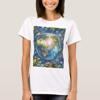 earth picture short sleeve t-shirt