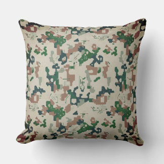 Earth Pixel Woodland  Cushion