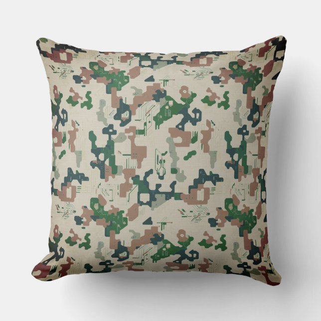 Earth Pixel Woodland  Cushion (Front)