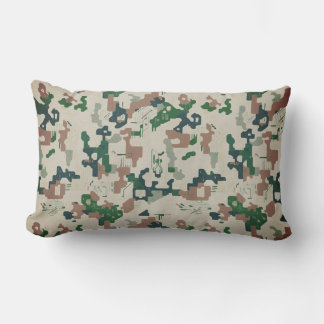 Earth Pixel Woodland  Lumbar Cushion