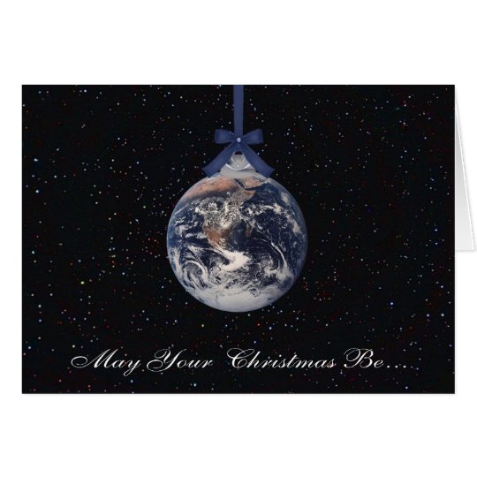 Earth Planets Christmas Greetings Card