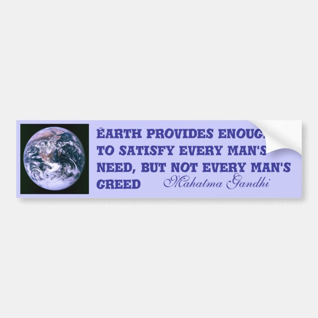 Earth provides bumper sticker (Front)