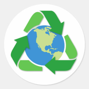 Earth recycling symbol recycle stickers