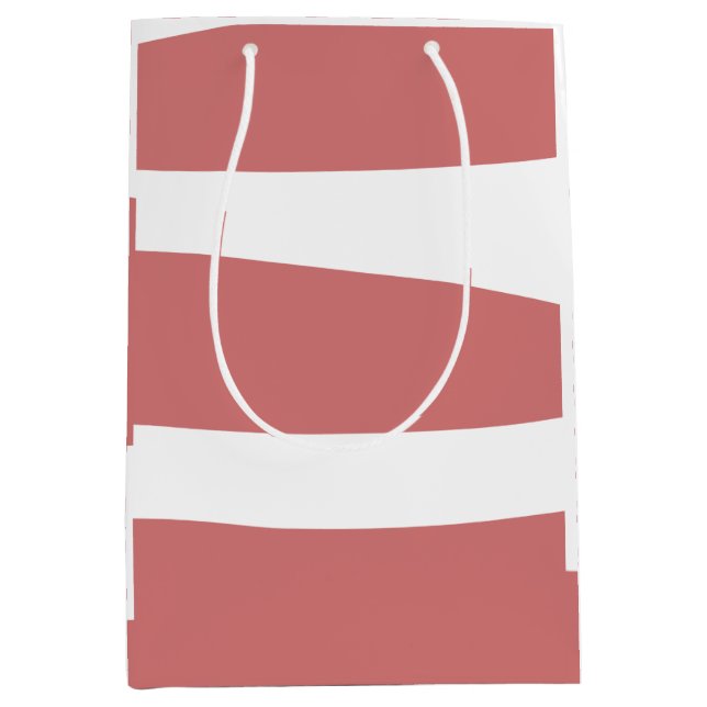Earth Red and white Abstract Medium Gift Bag (Front)