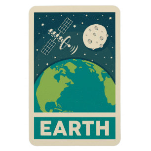 Earth Retro Galaxy Satellite Magnet
