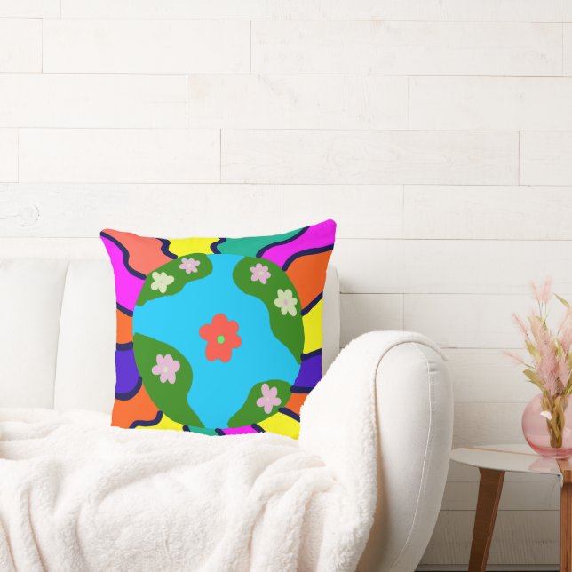Earth Retro Vibes Art Cushion (Couch)
