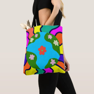 Earth Retro Vibes Art Tote Bag