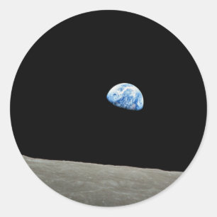 Earth Rises From Moon Classic Round Sticker