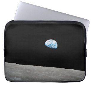 Earth Rising Above The Lunar Horizon. Laptop Sleeve