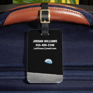 Earth Rising Above The Lunar Horizon. Luggage Tag
