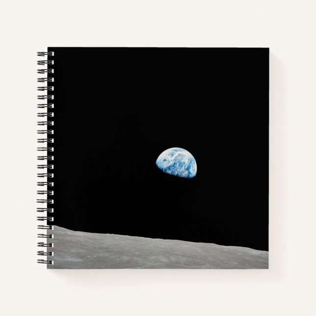 Earth Rising Above The Lunar Horizon. Notebook (Front)