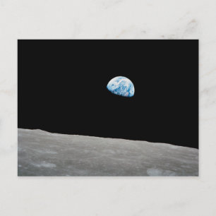 Earth Rising Above The Lunar Horizon. Postcard