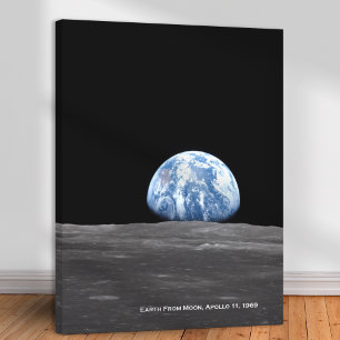Earth Rising Over Moon, Apollo 11, 1969 Canvas Print