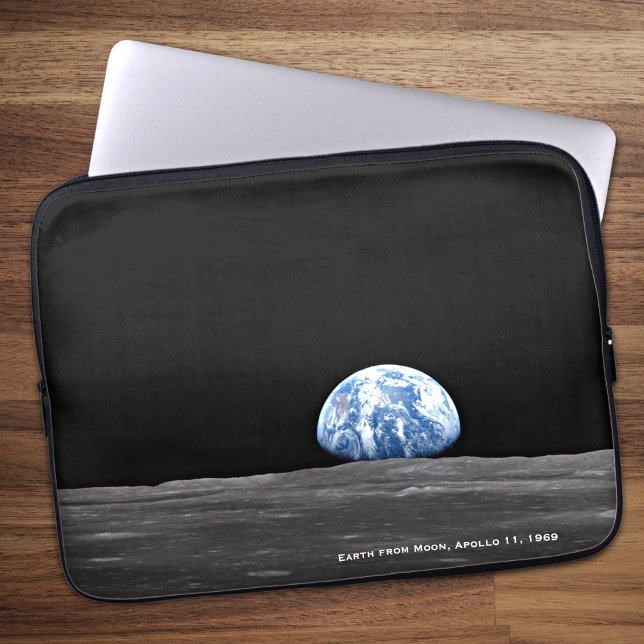 Earth Rising Over Moon, Apollo 11, 1969 Laptop Sleeve (Creator Uploaded)
