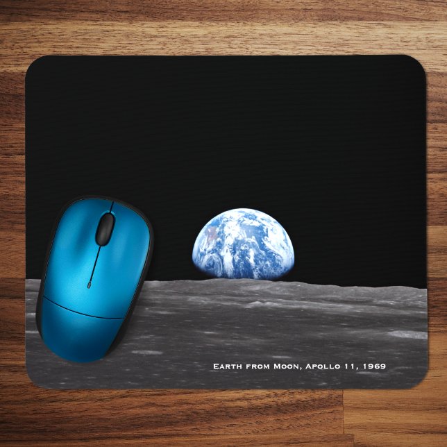 Earth Rising Over Moon, Apollo 11, 1969 Mouse Pad (Creator Uploaded)