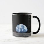 Earth Rising Over Moon, Apollo 11, 1969 Mug<br><div class="desc">Earth is seen rising over the moon's horizon in this iconic July 1969 Apollo 11 image. Edited for optimum print quality by BeautifulSpace. Keep,  edit,  or delete the custom descriptive text.

Makes a great personalised birthday,  Christmas,  or other holiday gift,  especially for a lover of space!

Credit: NASA</div>