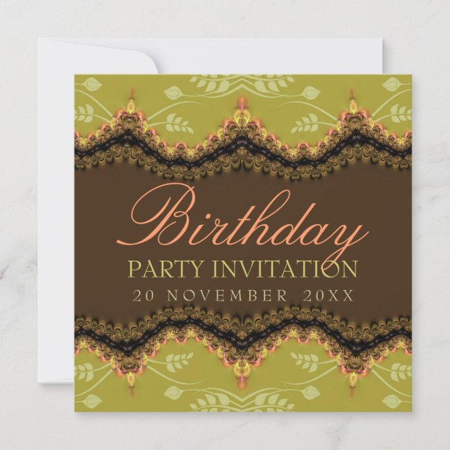 Earth Royal Lace Birthday + all Event Invitations (Front)