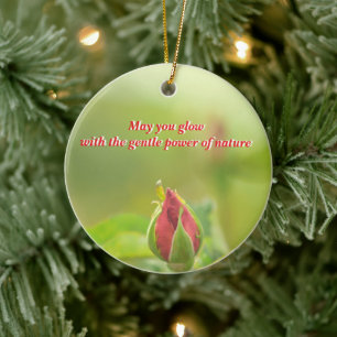 Earth’s Glow and Healing Japanese Flowers/EarthDay Ceramic Ornament