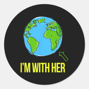 Earth Science Earth Day March I’m With Her Climate Classic Round Sticker