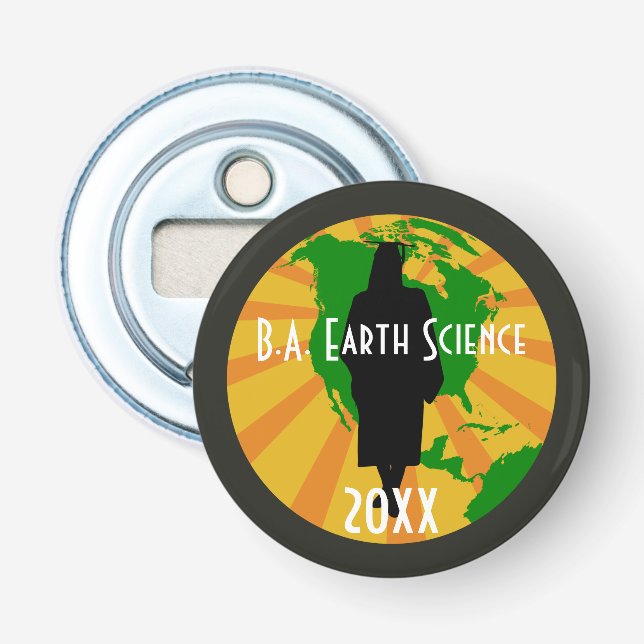 Earth Science Graduate Badge (Female) Bottle Opener (Front)