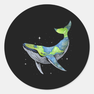 Earth Sea Planet Orcas Whale Save The Planet Earth Classic Round Sticker