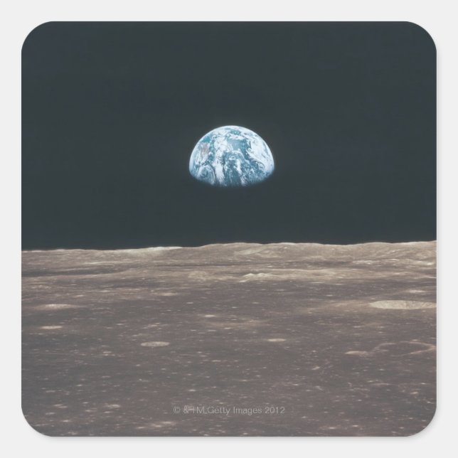 Earth Seen from the Moon Square Sticker (Front)