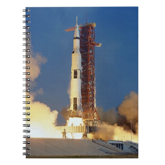 Earth Shakes as Saturn V Blazes Skyward to Moon Notebook (Front)