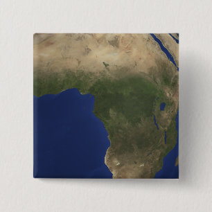 Earth showing landcover over Africa 15 Cm Square Badge