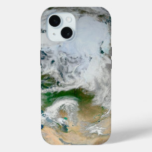 Earth Showing The Arctic, Europe And Asia. iPhone 15 Case